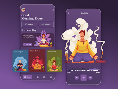 A Meditation App Concept app dailyui figma meditation mobile app ui uidesign