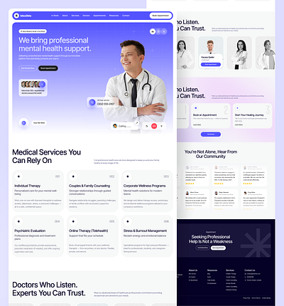 Healthcare Management • Medical Website UI • Patient Booking clinic dashboard clinic management clinic website digital healthcare doctor appointment health tech healthcare healthcare ui healthcare website hero section jabel medical medical platform medical system medical ux medical website mental health online consultation patient support web layout