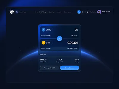 Crypto swap blockchain cross chain crypto swap cryptocurrency swap swap crypto swap dashboard swapping web app web design web3