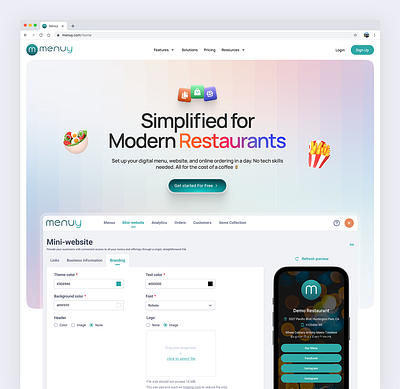 Resturent SaaS Landing Page design figma landing page saas saas website ui ui ux ui ux design webdesign