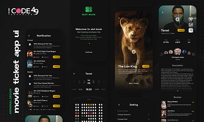 Movie Ticket Booking App UI appdesign figma figmadesign mobileappui ticketbookapp ui uidesign uiux uiuxdesign userexperience userinterface uxdesign