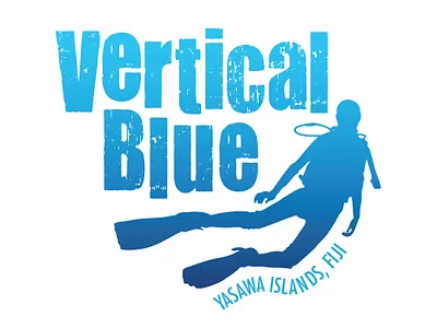 Rebrand and new look for the Fiji based Vertical Blue branding design diving logo fiji logo graphic design icon travel branding vector vertical blue