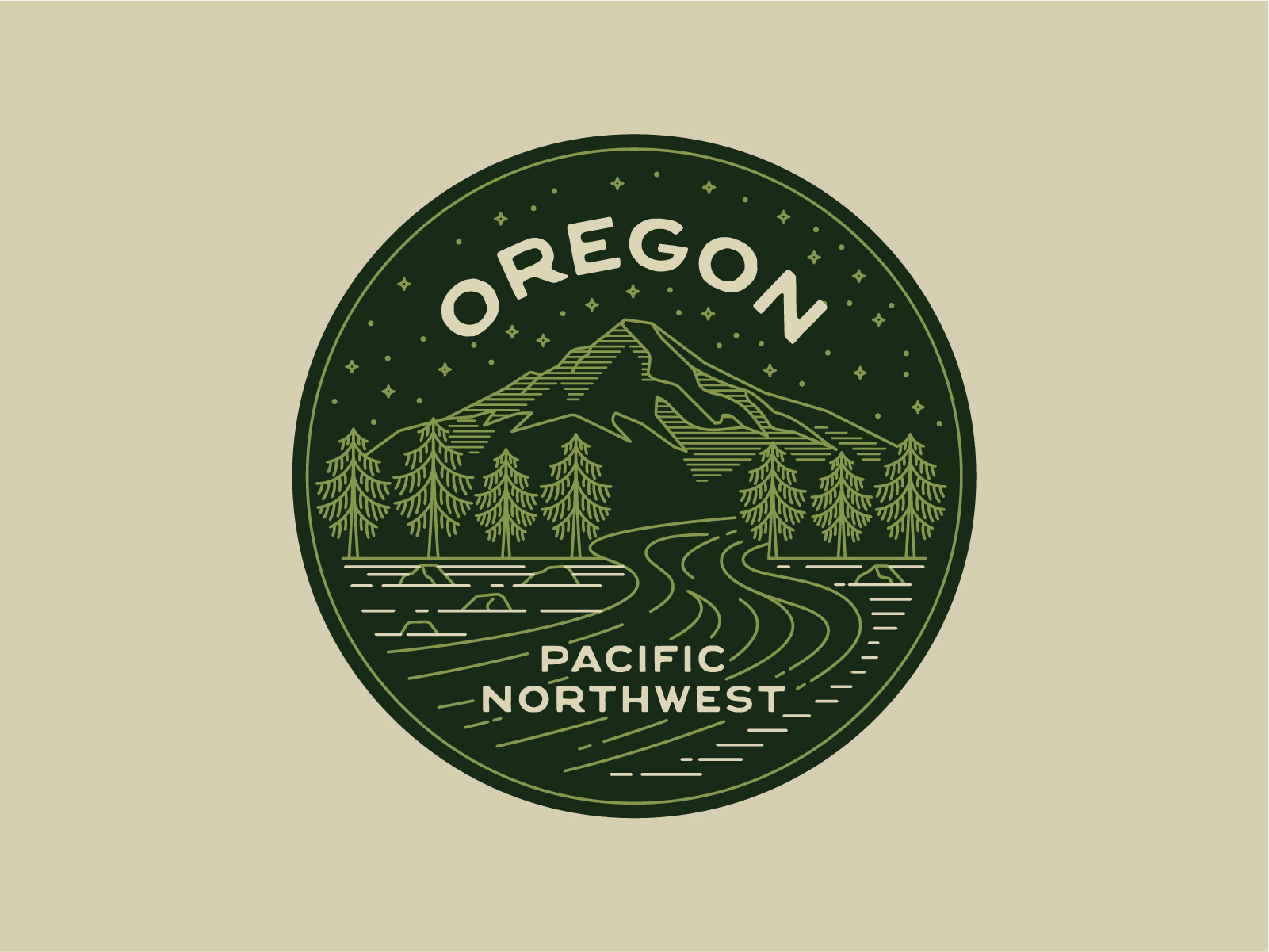 Hello From Oregon: Tee Illustration apparel art badge branding design graphic design illustration logo mountain oregon outdoors pnw t shirt tee