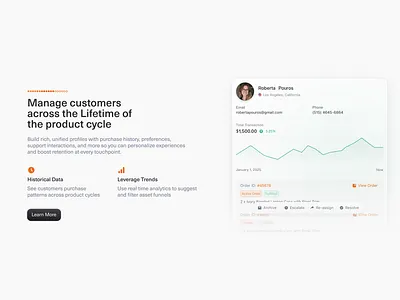 Feature Section - Customer Service App Light app clean design feature interface light minimal product saas section service ui ui design ux ux design web web design web page website