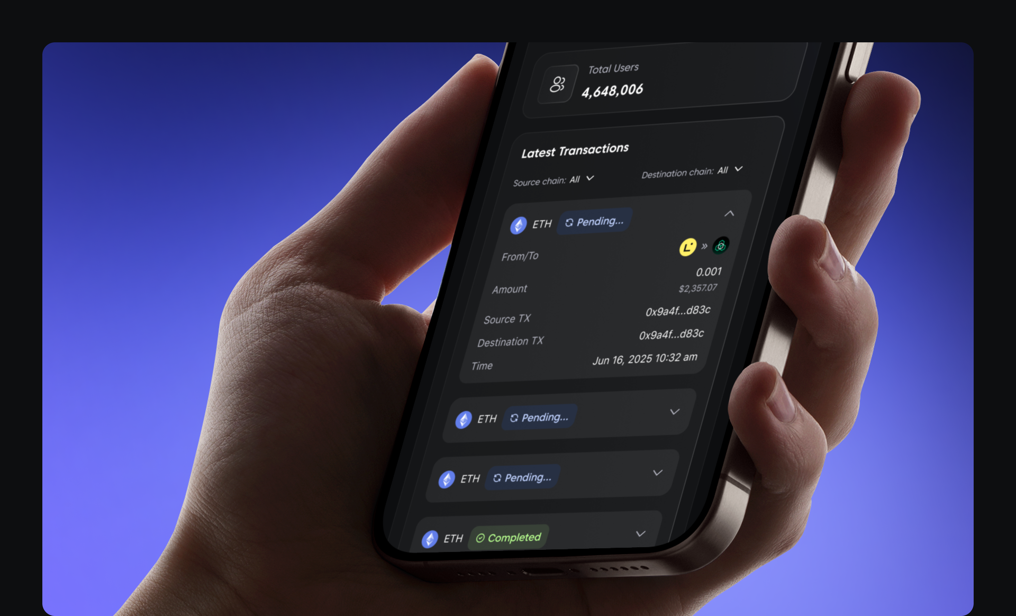 Cross-Chain Bridge & Web3 Portfolio Experience blockchain bridge crypto dark dashboard defi nft portfolio uxui web3