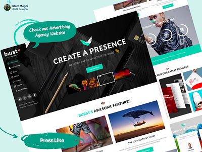 Creative Advertising Agency Website advertising agency figma ui ux visual design