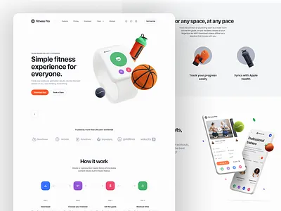 Modern Fitness Website & App UI appdesign cleandesign digitalproduct fitness health healthtech mobileapp ui userexperience userinterface websitedesign workout