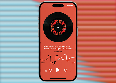 Mobile Interface Design for Podcast App app design mobile app design music player podcast prototyping retro ui uiux user interface vinyl