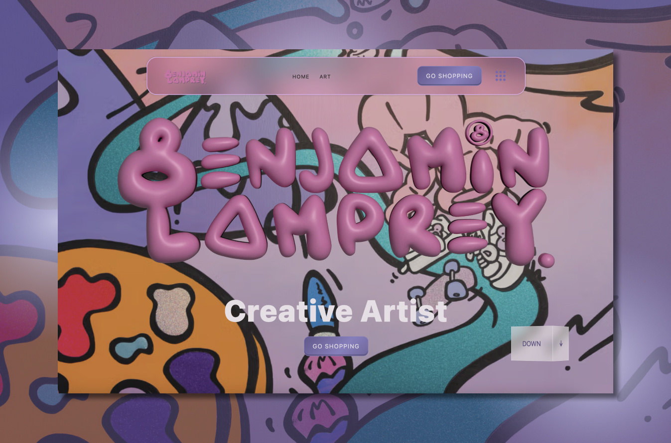 benjamin 3d animation css gsap javascript ui uiux design web design