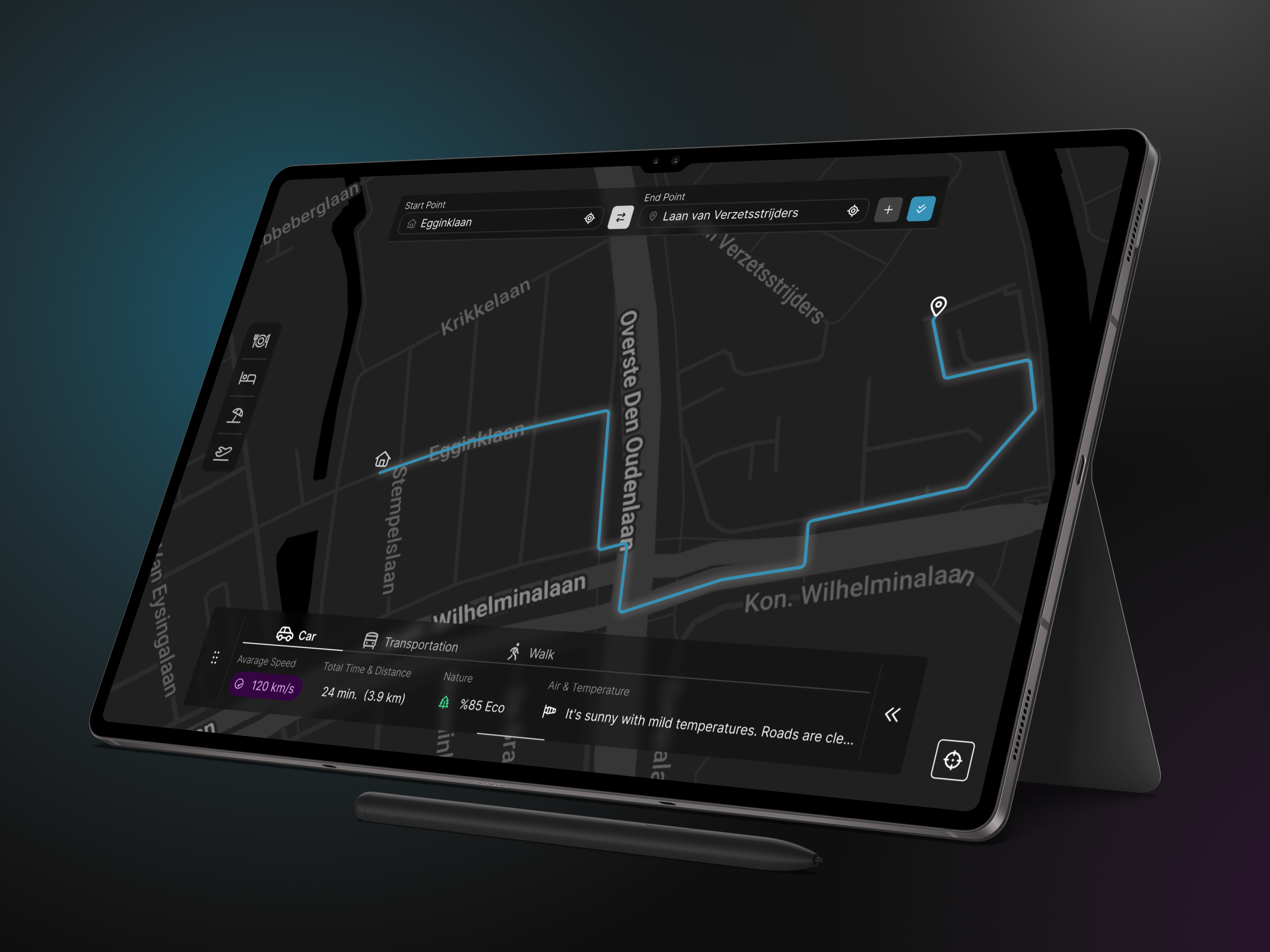 Map Application application blur design dockbar figma leftbar location map opacity product tablet tag topbar transportation ui ux way