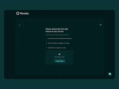 renalta ID upload app clean desktop documents kyx minimal ui upload ux webapp