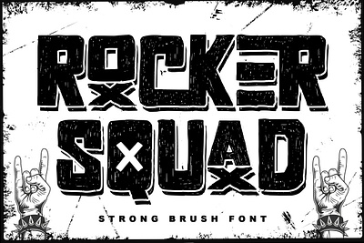Rocker Squad advertisement advertising alternate apparel casual font contemporary decorative handwritten logo logo branding magazine packaging poster rocker squad sans sans serif vintage fonts