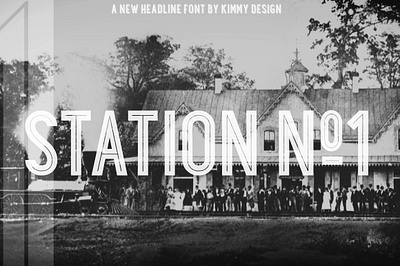 Station ALL bold display drop shadows headline heavy inline retro sans serif small caps station all stylized vintage