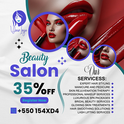 Beauty salon social media post design beauty beauty salon beautycare design graphic design makeup post salon social socialmedia