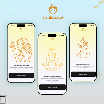 Mental Health App Intro appdesign branding design graphic design illustration logo productdesign ui ux vector