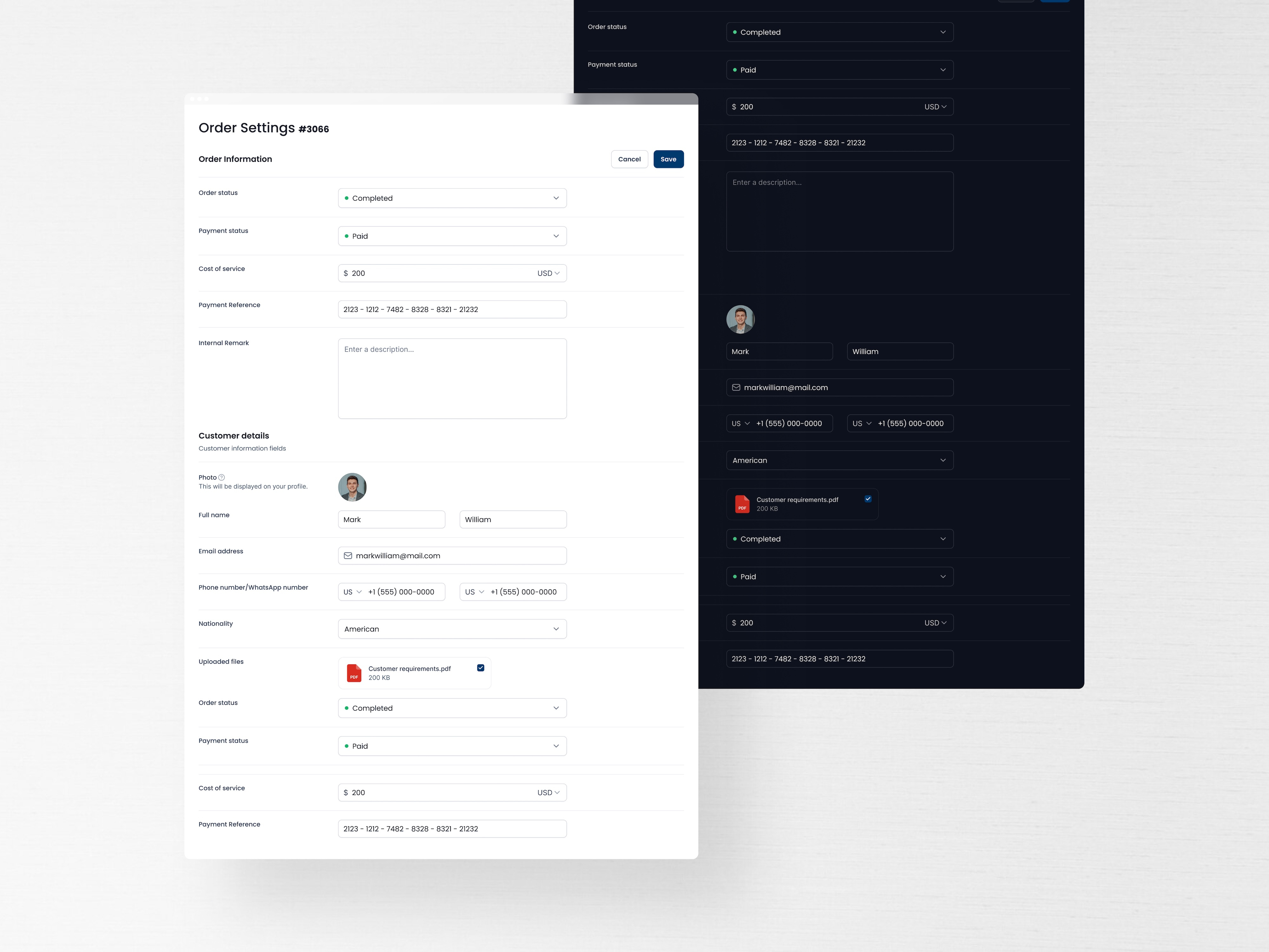 Order Settings UI – Clean SaaS Dashboard Design adminpanel cleanui darkmode dashboarddesign datadashboard designsystem figma lightmode minimaldesign modernux ordermanagement productdesign responsiveui saasdesign uidesign userinterface uxcasestudy uxdesign webappdesign workflowdesign