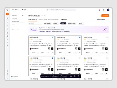 Ecomiq – Customer Review Request Management for SaaS E-Commerce analytics customer experience customer review dashboard ecommerce feedback management marketplace online shop order management product design product management reviews saas saas design ui ux uxdesign web builder web design