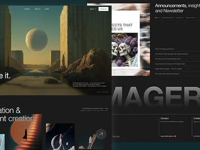 IMAGERA — AI Art Generator Landing Concept ai aiproducts branding creativeai design futuredesign landing page ui web web design website