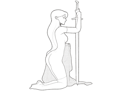 warrior black and white body character character design comic draw drawing fantasy halftone illustration line minimal monochrome pencil simple sword warrior