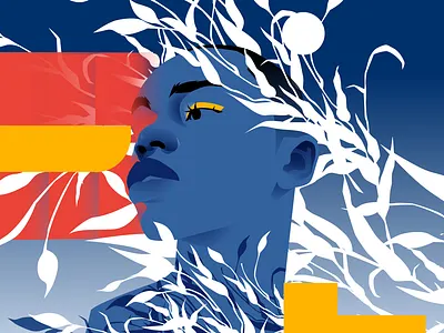 Evening glow abstract blog branding composition design editorial editorial illustration floral gender neutral identity illustration laconic lines minimal portrait portrait illustration post poster vector vector portrait