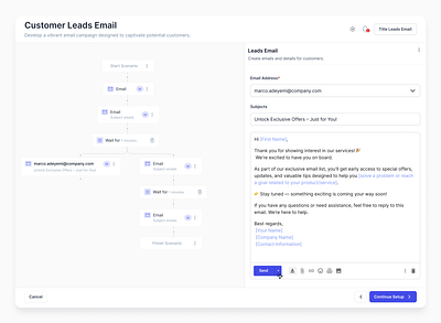 Dashboard CRM - Email Scheduling for Customer Lead 3d advance user outreach leads animation branding campaign campaign email crm customers dashboard graphic design lead emails logo modals motion graphics ui website