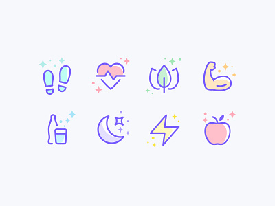 Healthy Lifestyle Custom Icons – Wellness in Every Line wellbeing