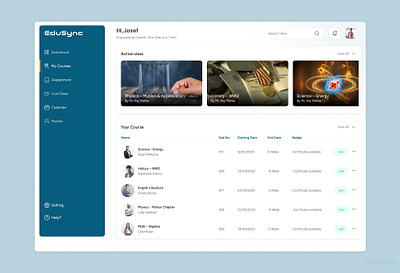 EduSync – Course Manager & Classmate Directory Dashboard UI app branding design graphic design logo typography ui ux