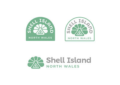 Shell Island Badge Logo badge branding camping design identity illustration logo logo design north wales shell island snowdonia typography wales