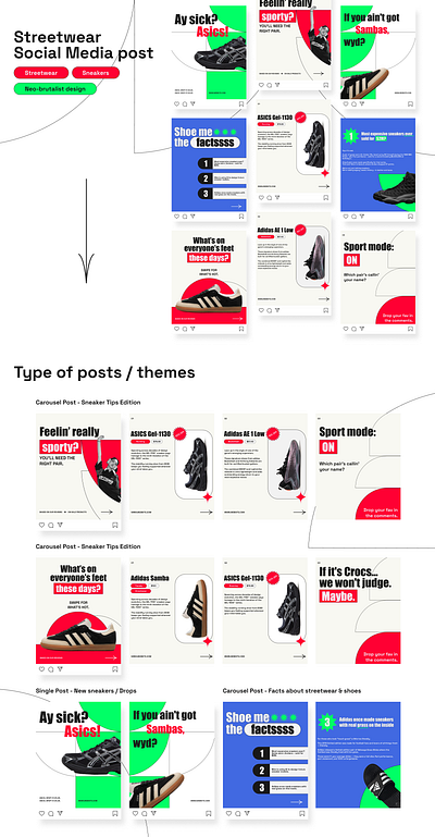 Streetwear Social Media post abstract bold design experimental figma instagram neobrutalism social media post streetwear
