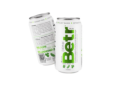 Functional beverage design 12oz betr beverage biter melon branding can design detox drink eco functional graphic design health identity logo logotype non alcohol packaging vegan white