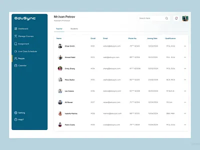EduSync – Teacher Management Dashboard UI branding design graphic design logo typography ui ux