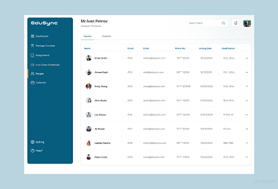 EduSync – Teacher Management Dashboard UI branding design graphic design logo typography ui ux