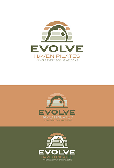 Evolve Haven Pilates Logo Design studio identity vector