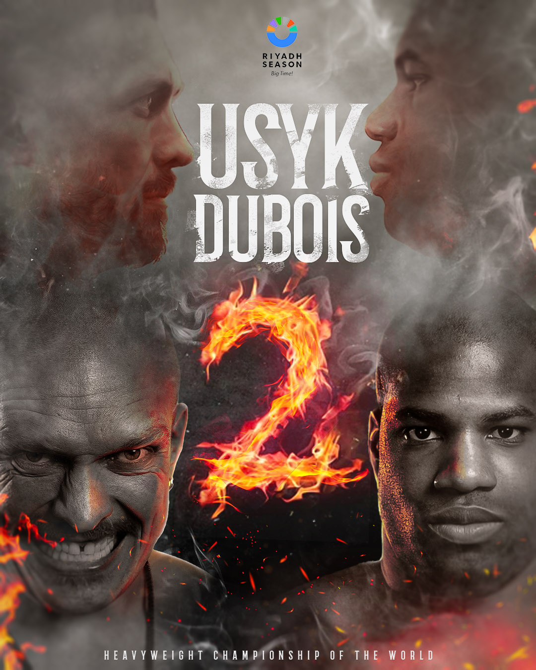 Usyk vs Dubois: Clash of Champions 🔥🥊 boxing boxing artwork boxing flyer boxing match boxing poster design design artwork dubois fight flyer riyadh season sports flyer design usyk