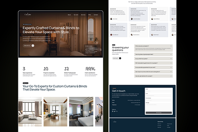 Curtains by IR – Modern Interior Framer Template 🌿 branding framer framer website furniture graphic design illustration interior design logo template ui vector web design