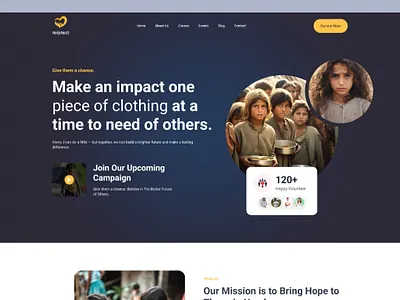 HopeNest – Charity & Donation Landing Page UI Design aid organization charity design donation education for all figma food security fundraising healthcare access humanitarian landing page ngo nonprofit social good ui ui design ui inspiration uiuxdesign ux design website design