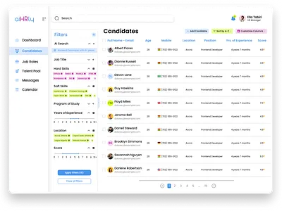 AIHRLY - Job Recruitment Talent Pool Web Application. app artificialintelligence dashboard design humanresource jobposts recruitment talentpool ui uidesign uiux userexperience userinterface ux webapp