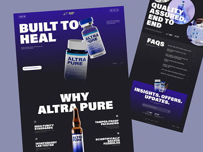 Pharmacy Landing Page dark ui drug full page lanidng page online store pharmacy ui design uiux web design website