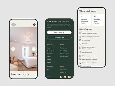 The Francis House responsive website app app design application application design booking design hotel ios live live website mobile mobile app responsive responsive website ui user experience user interface ux web