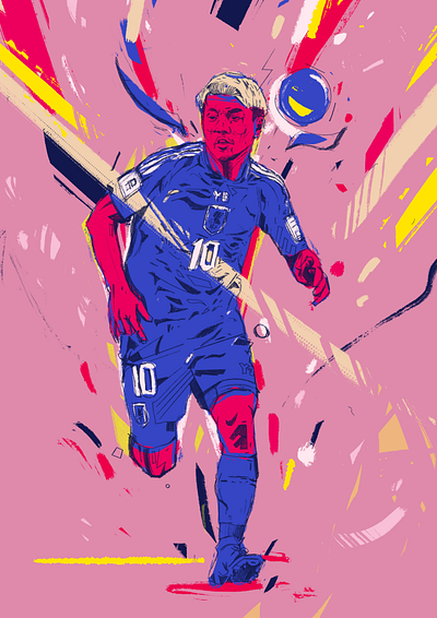 Ristu Doan character football football illustrated illustration illustrator japan japan football japan soccer people portrait portrait illustration procreate ritsu doan soccer soccer illustrated