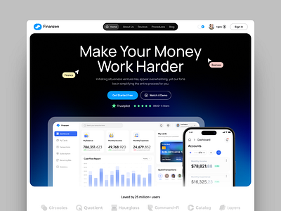 SaaS Finance - Landing Page banking finance financial website fintech fintech landing page fintech website landing page landing page design product design saas saas finance saas landing page saas website startup ui ux web design website design