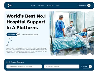 Healthcare Landing Page | Medical Website | Hospital | Doctor design doctorapp dribbbleshots healthcareui hospitallandingpage medicalwebsite typography ui uidesign uxdesign webdesign