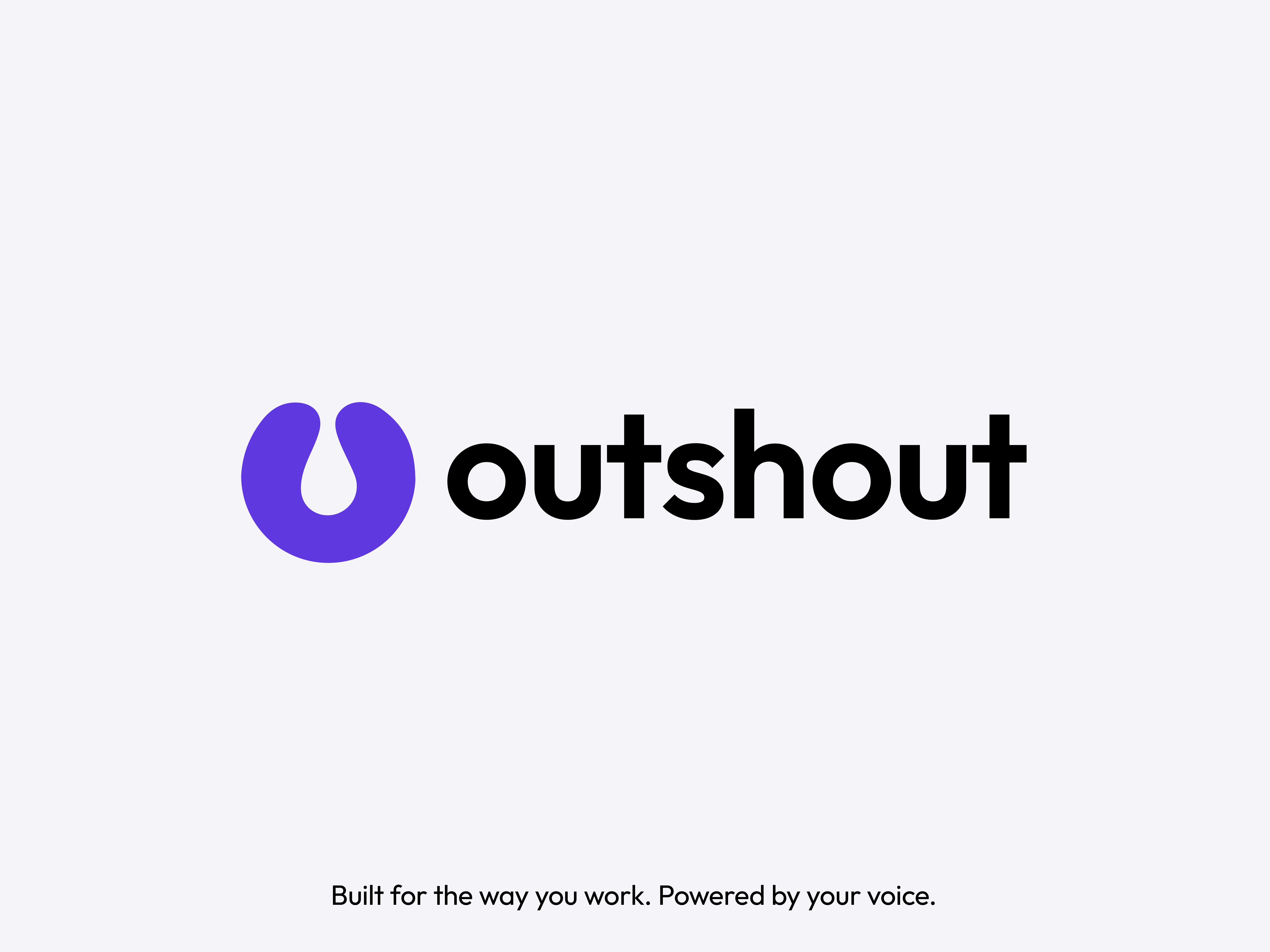 OutShout Logo Light bold brand design brand identity brand identity design brand system branding clean logo logo design logo type logo wordmark logotype loud modern product saas tech technology visual identity wordmark