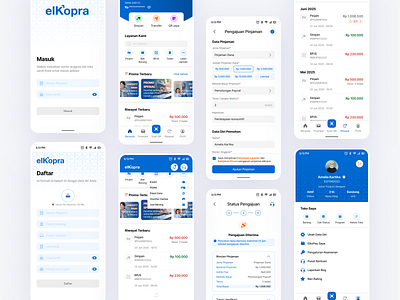 Cooperative Mobile Application aplikasi koperasi blue mobile app cooperative cooperative mobile apps design finance financial app indonesia mobile apps koperasi mobile application mobile apps ui ui mobile apps user interface user interface design