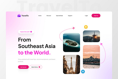 Travel Website Design animation best design figma landing landing pgae landingweb top tour tourism travel travel app travel web design trip ui ui ux ux web web ui website design