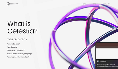 Celestia website Design blockchain designer fintech designer