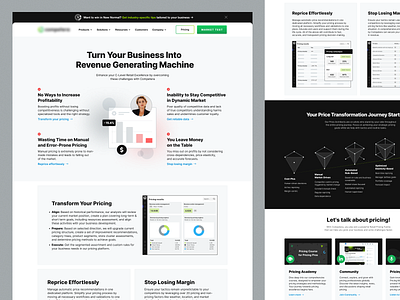 AI-Driven Pricing Platform Landing Page b2bmarketing business website design landing landing page marketing website productlanding saas site startup ui ui ux visualdesign web web design web page website website design