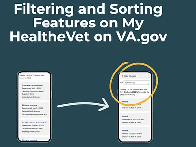 Filtering & Sorting Features on MHV - VA.gov portfolio ux