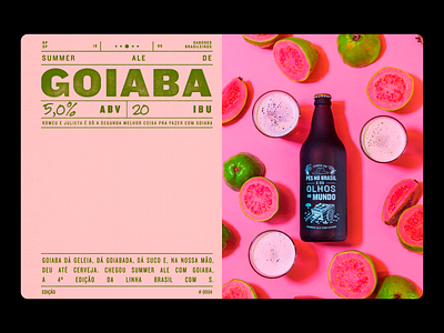 Summer Ale GOIABA - Tropical Beer Branding brand identity branding branding design cheerful cheerful design clean layout colorful creative design design fresh goiaba goiaba branding pink product responsive design summery summery design typo typography
