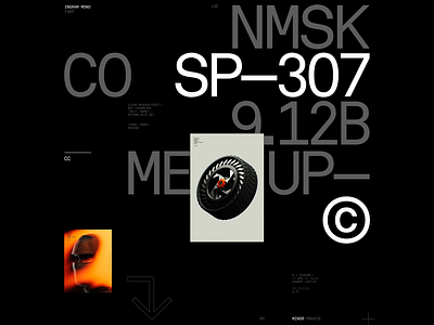NMSK SP-307 - Futuristic Typographic Exploration brand identity branding branding identity dark dark mode dark tone digital art product product showcase responsive design typo typography ui ui design ux ux design